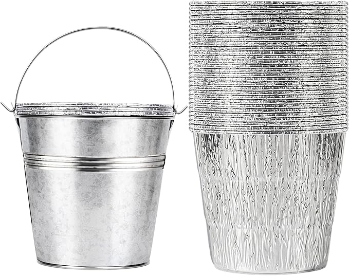 30-Pack Grease Liner and 1 Pack Sliver Bucket, Grill Drip Cups Compatible for Traeger Pro Series 575/780, 22/34 Series, Grill Accessories and Drip Tray Liner