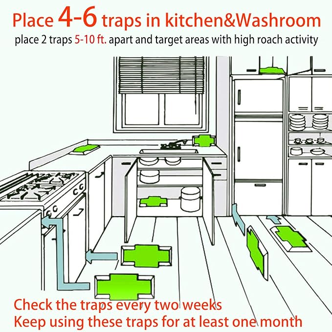 Cockroach Traps,Roach Traps,Cockroach Bait,Roach Motel,Child & Pet Friendly (10 Pack)