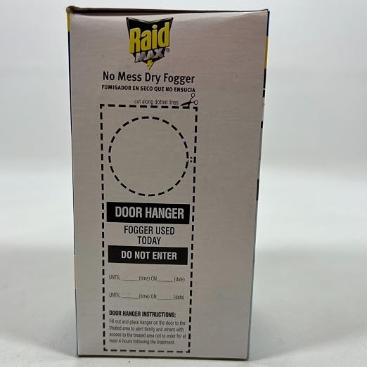 Raid Max No Mess Dry Fogger Roaches Bugs Ants Beetles Crickets Flies Mosquitoes Ticks Waterbugs (Each Cup Treats 2,560 Cu Ft) (2)