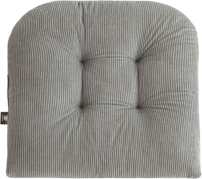 Outdoor Patio Cushion, Rocking Chair Cushion, Tufted Pads, Set of Upper and Lower with Ties Pack of 2 (2 Sets) - Back 20"×17", Seat 17"×17" (Grey)