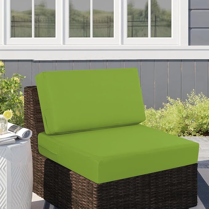 idee-home Outdoor Chair Cushions for Patio Furniture, Outdoor Seat Cushion | Waterproof Hampton Bay Deep Seat Replacement Couch Cushions for Garden Backyard Deck 26.5 x 26.5 Green