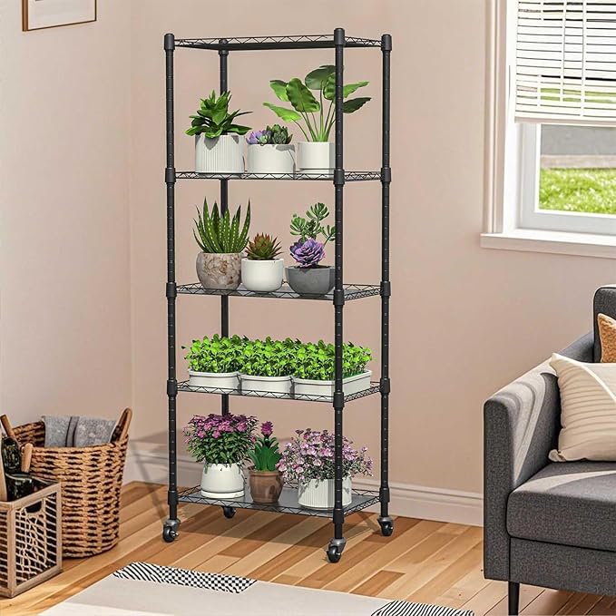 Small Greenhouse for Indoors, 5 Tier 23.1" L×13.2" W×61.2" H mini Greenhouse Outdoor, Indoor Adjustable Shelves