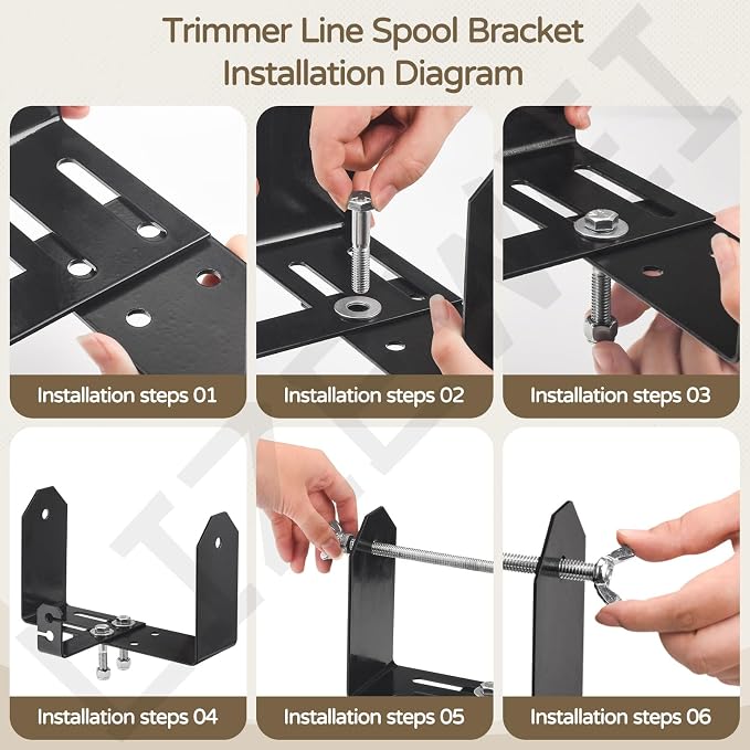 Mower Trimmer Utility Kit, Heavy Duty Weed Eater Rack, Weed Wacker Trimmer Line Holder (Adjust Width 4.5"-8.6"), Trimmer Tool Holder Organizer Hangers W/Hardware, and 3-Pcs Waterproof Trimmer Cover