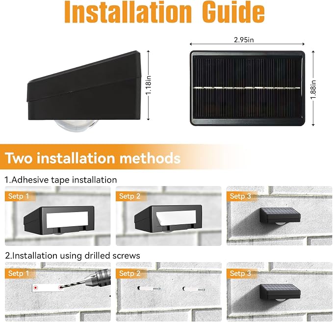 12 Pack Solar Fence Lights Outdoor, 3 Color Temp, IP65 Waterproof, Cost-Effective Solar Lights for Patio Yard Railing