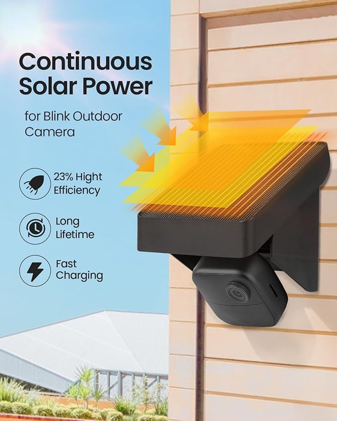 Solar Panel Charging Mount Compatible with Blink Outdoor 4(4th Gen)/Outdoor XT3/XT2/XT Camera, Blink Solar Panel with Internal Battery, IP67 Waterproof, 365 Days Solar Power, Adjustment Angle, 3 Pack