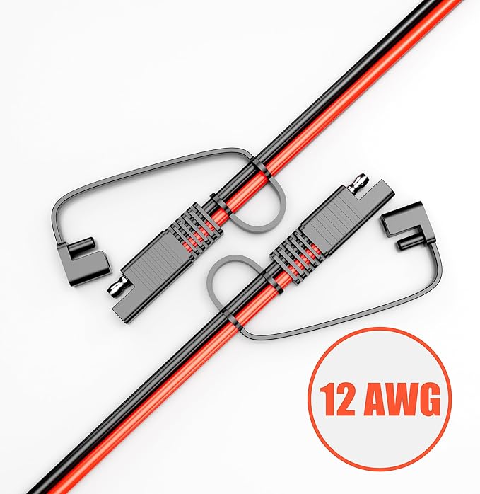 SAE Extension Cable 12AWG, SNLLMZI SAE to SAE Extension Cord DC Power Automotive Extension Cable for Solar Panels,Cars, RVs,Trucks,Boats, etc (6.6FT)