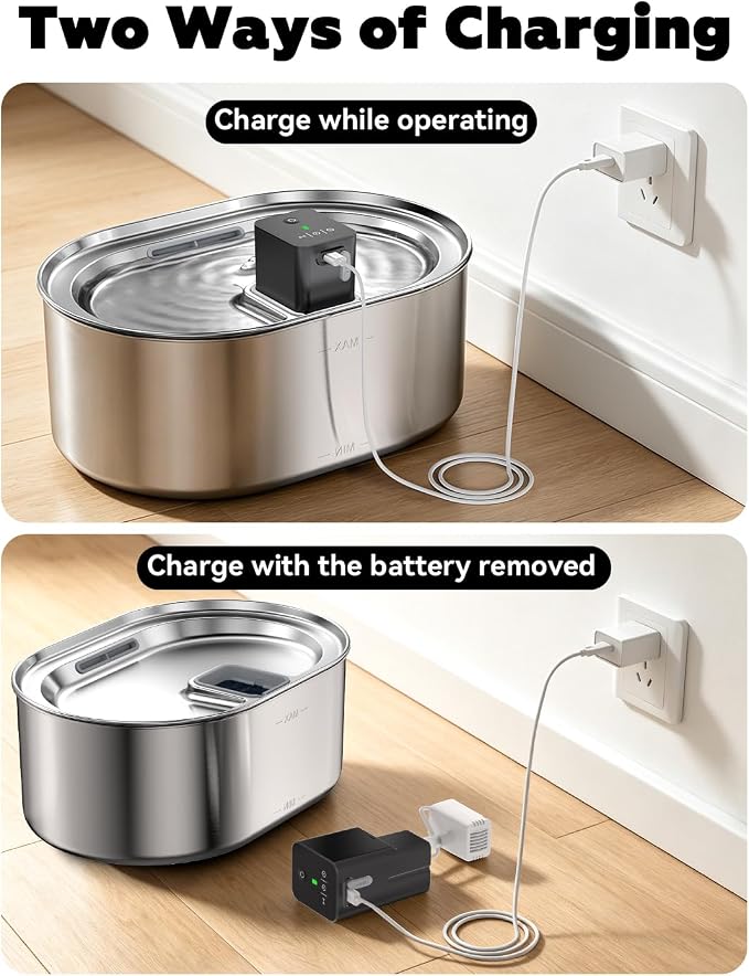 Dog Fountain Pump Replacement Controller, Compatible for Wireless & Battery Operated 2.1Gal Dog Water Fountain