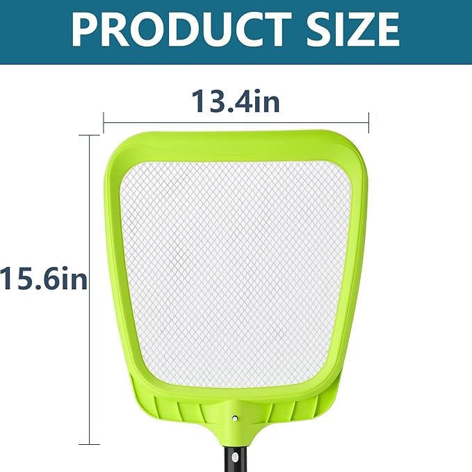 Sepetrel Pool Skimmer Net - Professional Heavy Duty Reinforced Frame Leaf Rake Nylon Flat Net,Ultral Fine Mesh,for Spa Pond Swimming Pool, Cleaning Supplies and Accessories, (Pole Not Included)