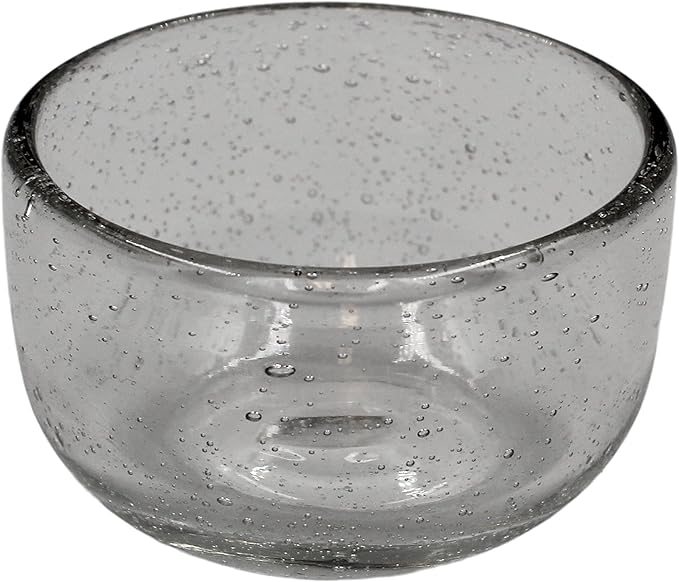 Glass Hummingbird Feeder - Handcrafted Clear Glass Bowl with Red Cap - 4 Feeding Ports - Decorative Hanging Hook - Easy Clean Outdoor Hummingbird Feeder for Nectar
