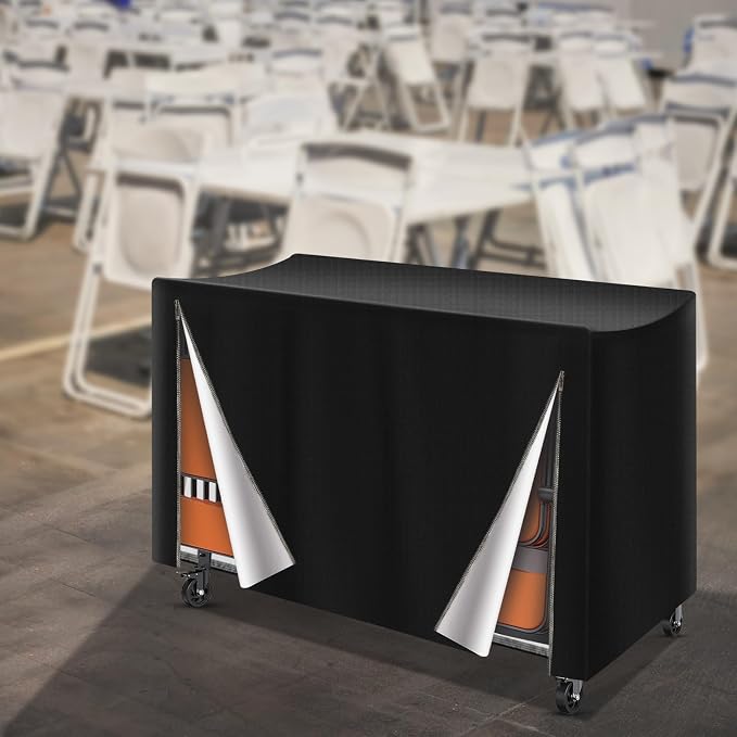 Folding Chair Rack Cover for VEVOR, Waterproof Folding Chair Storage Covers Metal Chairs Rack Cover- 73” L x 35" W x 42" H, Black