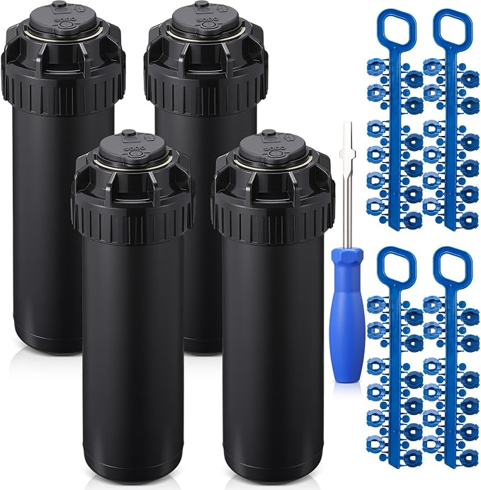 6 Pack Sprinkler Heads with Screwdriver Set, 5000 Gear Drive In-Ground Rotor Heads,3/4 Inch Pop-Up Lawn Garden Irrigation Sprinkler System, 25° to 360° Pattern, 25-50ft Spray Distance