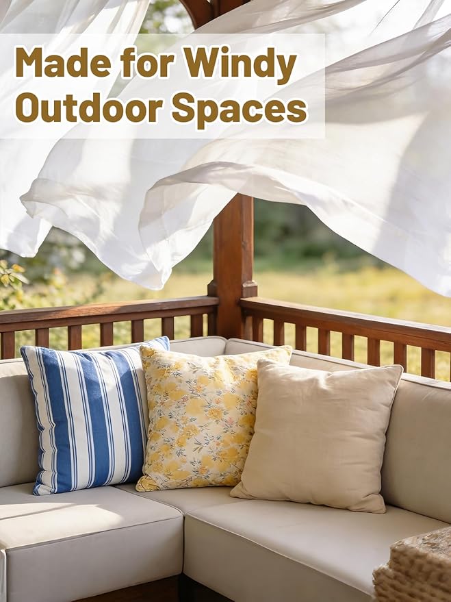 Apipi Wind Resistant Weighted Pillow Inserts for Outdoor - 2 Pack 1lb Each Hidden Weighted Inserts Help Keep Pillows in Place, Easy to Install & Remove for Windy Patios, Beach & Desert, 8" x 7"