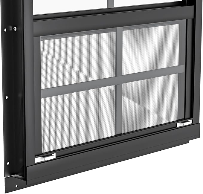 WRISIN 2 Pack Shed Windows 30" W x 36" H Flush Mount, Black Household Windows for Playhouses, Barns, Chicken Coop