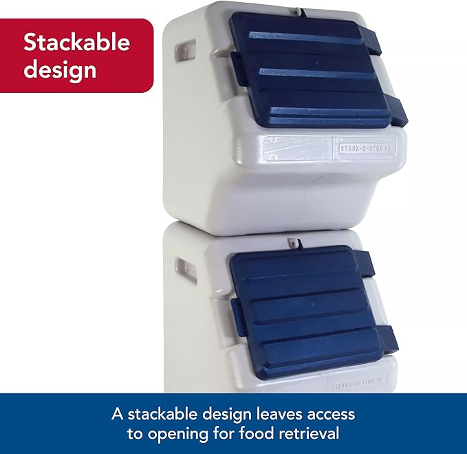 Coastal Pet Bergan Stack-n-Stor Food Storage - Stackable Dog & Cat Food keeping Container - Outdoor Vault to Protect from Pests & Weather - Durable Storage Bin - 24 Gallons