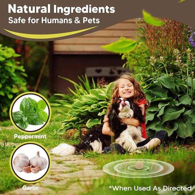 Mole Repellent for Lawns, Groundhog Repellent Outdoor, Armadillo Repellent, Mole Deterrent for Yard, Vole Repellent Outdoor, Gopher Repellent, Safe for Family & Pets, 8 Packs