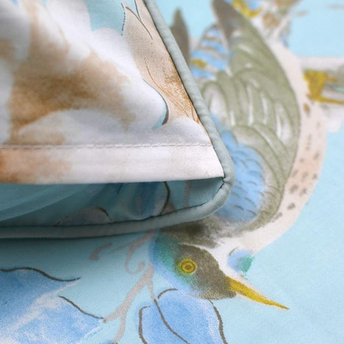 FADFAY Floral Bedding Shabby Blue Bird Print Bed Sheet Set Luxury Bedding Collections 800 Thread Count 100% Egyptian Cotton Deep Pocket, 4 Piece-California King Size
