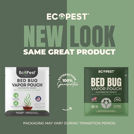 Bed Bug Vapor Pouch – 4 Pack | Natural Bedbug Killer for Treating Luggage, Mattress, Beds, Couches, and More | Home Pest Fumigant and Fogger for Indoor Treatment of Bed Bugs | Kills Bed Bugs and Eggs