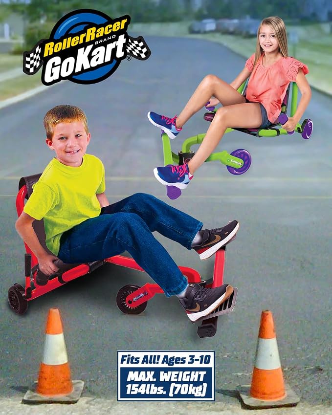 Go Kart, Swing Side-to-Side for Amazing Ride, Powered by Zig-Zag Motion, Rides on Any Hard Surface (Indoors and Outdoors)