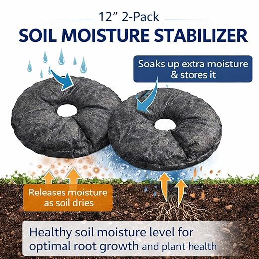 SteadySpring® Smart 30+Day Watering Mat for 10 in to 12 in Containers for Houseplants, Annuals, Herbs, Trees, Tomatoes - Self-Filling, Lasts 30+ Days, Automatic Irrigation Mat (2-Pack)