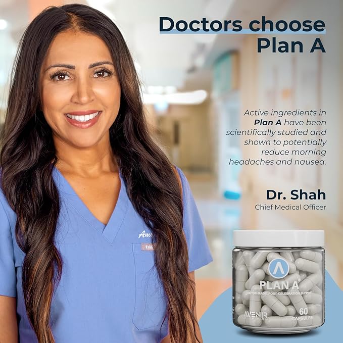 Avenir Nutrition Plan A™ - Post-Celebration Relief & Morning Restore, Dehydration & Headache Support - Dihydromyricetin DHM and L Cysteine - 90 Capsules