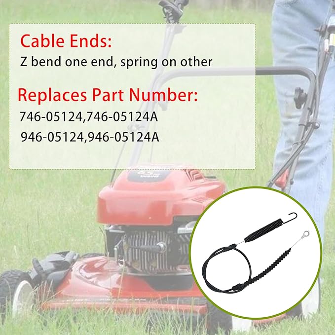 Deck Engagement Cable 946-05124A Fit for Craftsman Cub Cadet, MTD, Troybilt, Huskee, Murray, Troy Bilt, Yard Machines & Yard-Man 746-05124A 746-05124 946-05124 Lawn Mower
