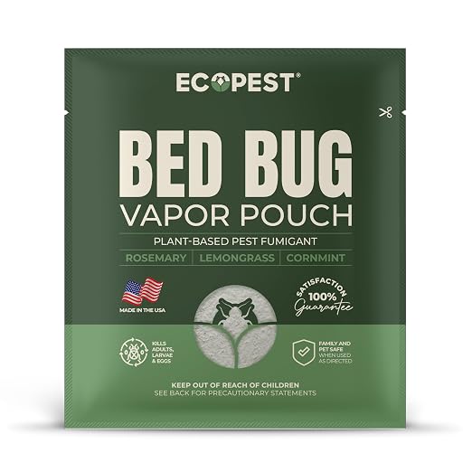 Bed Bug Vapor Pouch | Natural Bedbug Killer for Treating Luggage, Mattress, Beds, Couches, and More | Home Pest Fumigant and Fogger for Indoor Treatment of Bed Bugs | Kills Bed Bugs and Eggs