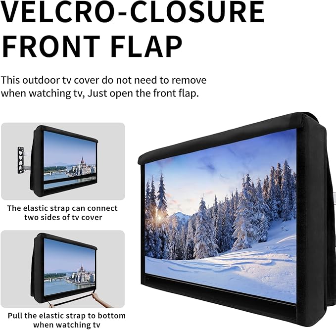 Outdoor TV Cover for 30 to 32 inch with Openable Front Flap for Watching TV, Convenient Use without Remove, Durable TV Cover with Free Cleaning Cloth