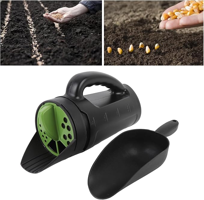 Hand Spreader for Salt Sand, 80oz Manual Seeder with 3 Openings, Ergonomic Handle, PE, PP, ABS, Portable, Easy to Use, for Garden with Soil and Fertilizer