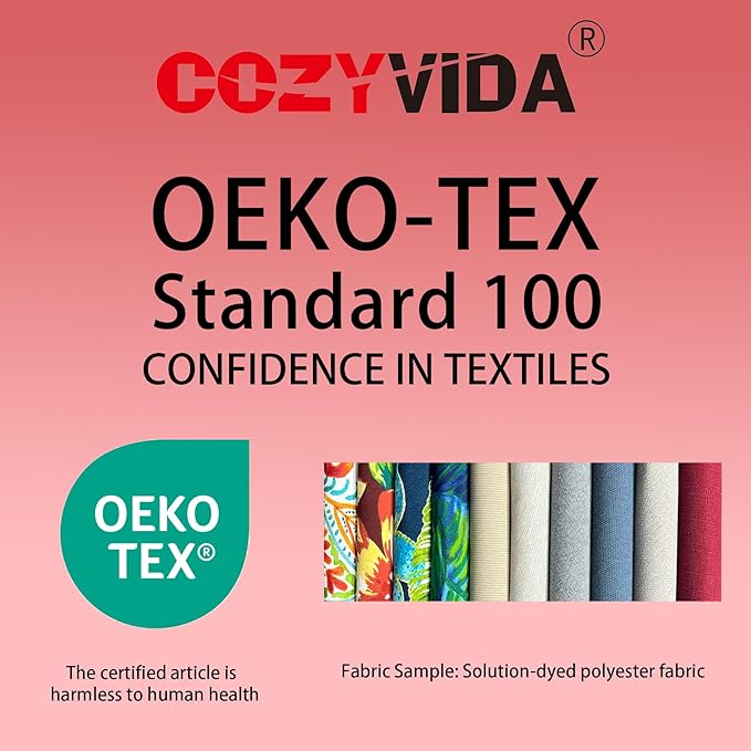 COZYVIDA Outdoor Deep Seat Cushion Set of 2, 24"x24" Seat & 25"x22.5" Back, Water-Proof Stain-Resistant UV Resistant Weather Resistant, 30D Foam with Recycled Fiber Fill,Chili-TPU