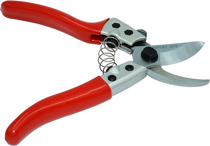 Zenport QV8 Professional Pruning Shears - 8 Inch Heavy Duty Aluminum Steel Blade Garden Pruners with Squeeze-to-Open Locking Mechanism, Ergonomic Grip Trimming Shears for Plants Indoor & Outdoor Use