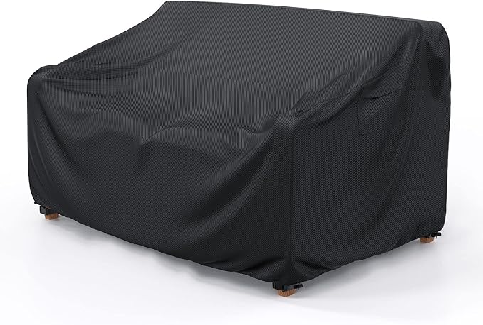 Heavy Duty Patio Sofa Cover Waterproof, Mrrihand 3-Seater Outdoor Sofa Loveseat Cover, Outdoor Patio Furniture Cover with Air Vent and Handles, 78" W×33" D×32" H, Black