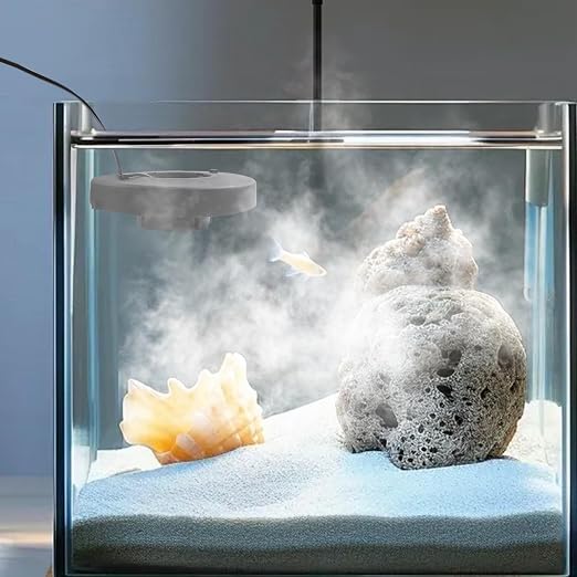3-Head Mist Maker with Waterproof Power Supply & Floating Device, Pool Pond Fogger for Outdoor Water Features, US Standard, Decorative Cooling for Homeowners