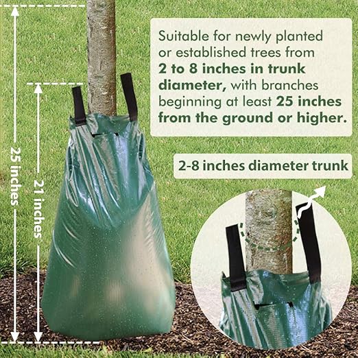 REMIAWY Tree Watering Bag, 20 Gallon Slow Release Irrigation Watering Bag for Trees, Made of Durable PVC Material with Zipper (6 Pack 5-8 Hours Releasing Time)