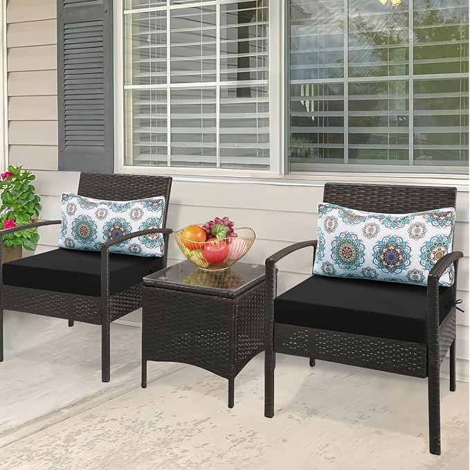 Outdoor Cushions for Patio Furniture, Outdoor Seat and Back Cushion, Waterproof Hampton Bay Deep Seat Replacement Couch Cushions for Lawn Garden, 28.5x28.5 Inch