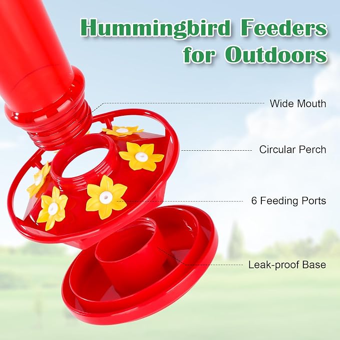 Fchstaer Hummingbird Feeders with Umbrella Bundle Glass Hummingbird Feeders