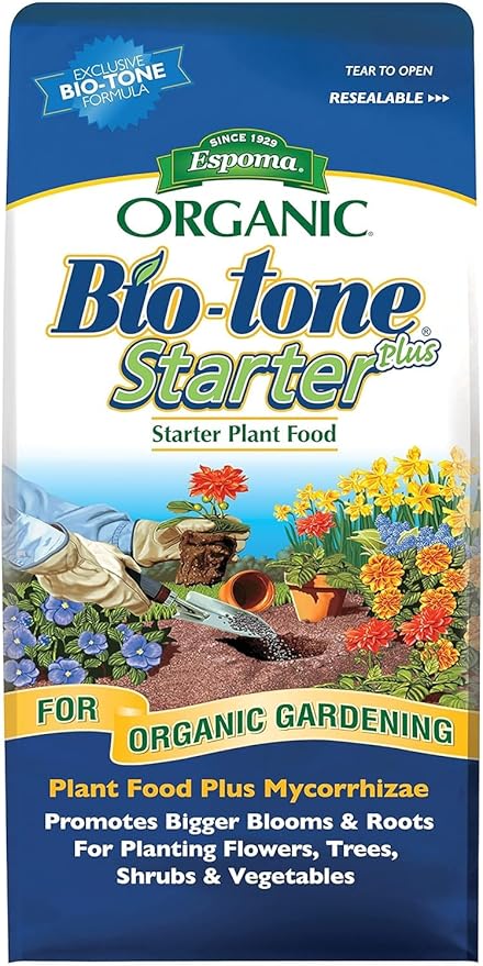 Espoma Organic Bio-Tone Starter Plus 4-3-3 Natural & Organic Starter Plant Food with Both Endo & Ecto Mycorrhizae; 4 lb. Bag; The Ultimate Starter Plant Food - Pack of 4