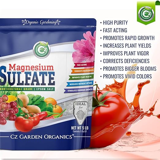 Magnesium Sulfate Epsom Salt 5LB - Made in USA - OMRI Listed - Plant Food Fertilizer for Hydroponics, Plants, Flower Gardens - Fruit, Vegetables, Holistic Herbs