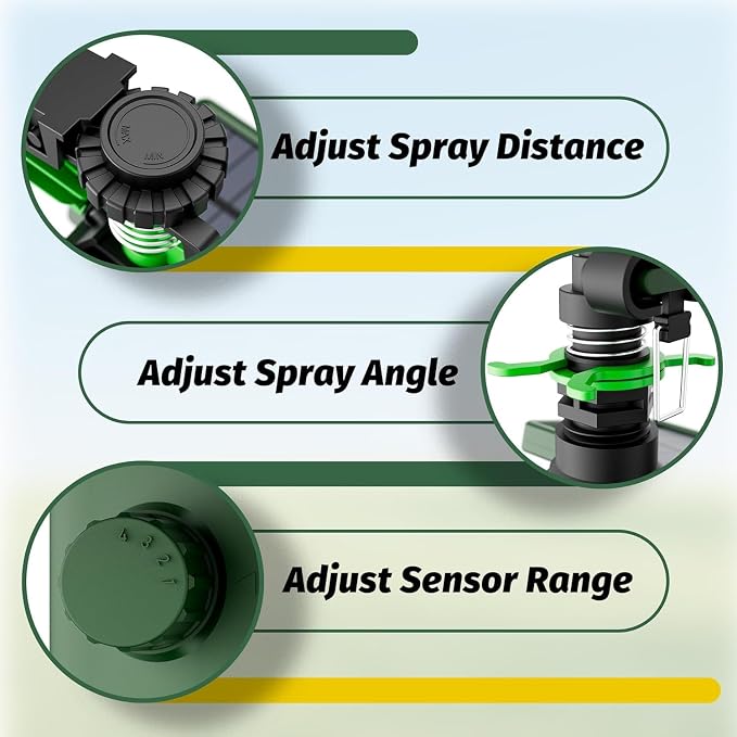 Motion Activated Sprinkler, Solar Animal Repellent Outdoor - 2 Packs Deer Cat Deterrent with Motion Sensor & Flashing Lights, IP65 Waterproof for Yard Garden Lawn Protection (Basic Version)