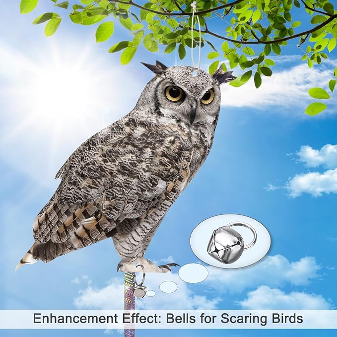Owl to Scare Animals, 5 Pack Hanging Effective Owl Control Device to Keep Animals Pigeon Woodpecker Away from Outdoor Garden Yard