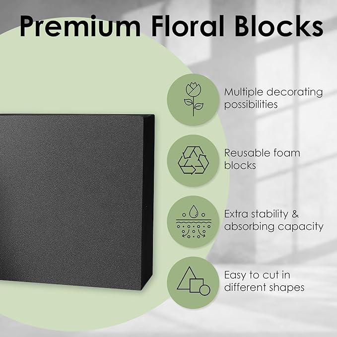 XCEL Floral Foam Blocks for Artificial Flower Arrangements, Craft Foam Block DIY Craft and Florist Supplies