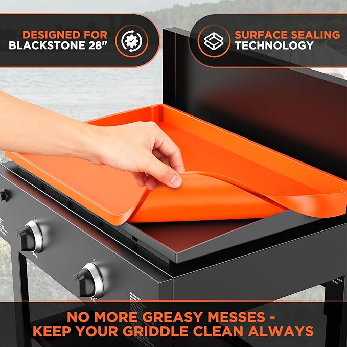28" Silicone Griddle Mat for Blackstone 28 Inch Grill, Heavy Duty Food Grade Silicone Griddle Cover, Protect Your Grill from Dirt & Rust All Year Round