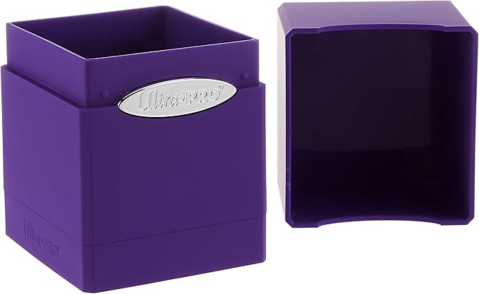 Ultra Pro - Purple Satin Tower Deck Box, Collectible Trading Card Protector Gaming Case Deck Box Organizer Storage Solution