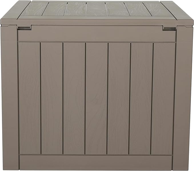 BTEXPERT Indoor Outdoor Storage Box, 30 Gallon Resin Deck Container for Package Delivery Patio Furniture Cushions Garden Tools Pool Sports Equipment UV Resistant Waterproof Lockable