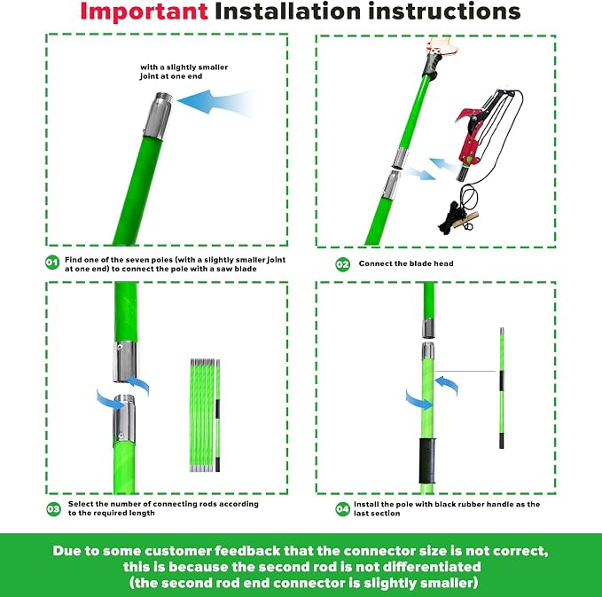 Pole Saw for Tree Trimming - 30.1 FT Extendable Tree Pruner, Long Handle Tree Trimmer, High Reach Branch Cutter, Heavy Duty Pole Pruning Saw, Tree Cutting Tool for Hard-to-Reach Branches