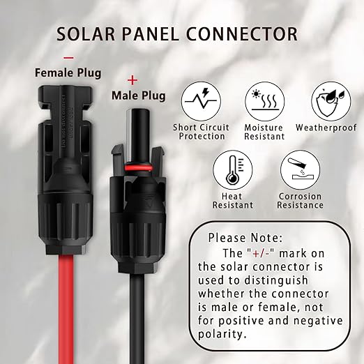 COMeap 5FT 1.5M Solar Panel Adapter for Jackery, to DC 5.5x2.1mm Extension Power Cable with DC 3.5x1.35, 5.5x2.5 and 8mm Connector Compatible with Solar Panel Charger and Portable Solar Generator