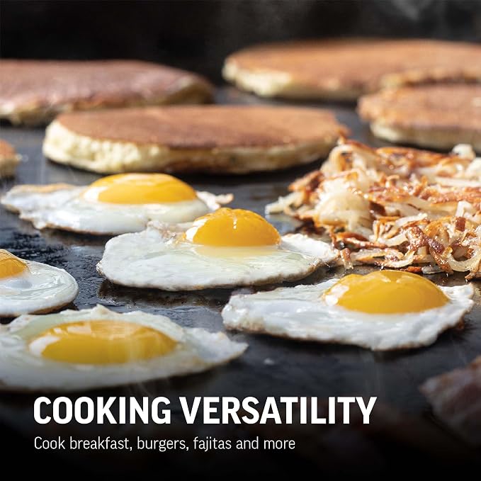 Char-Griller® Flat Iron 1-Burner Portable Propane Gas Flat-Top Griddle with Steel Griddle Top, Includes Electronic Ignition, 265 Cooking Square Inches in Black, Model E8217