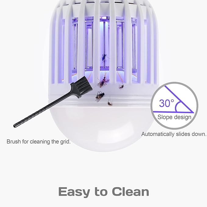 [2-Pack] BANPESTT Bug Zapper Light Bulb 2-in-1 Indoor Mosquito Zapper Gnat Trap- Electric Fly Insect Killer&Bug Catcher for Home Backyard Patio