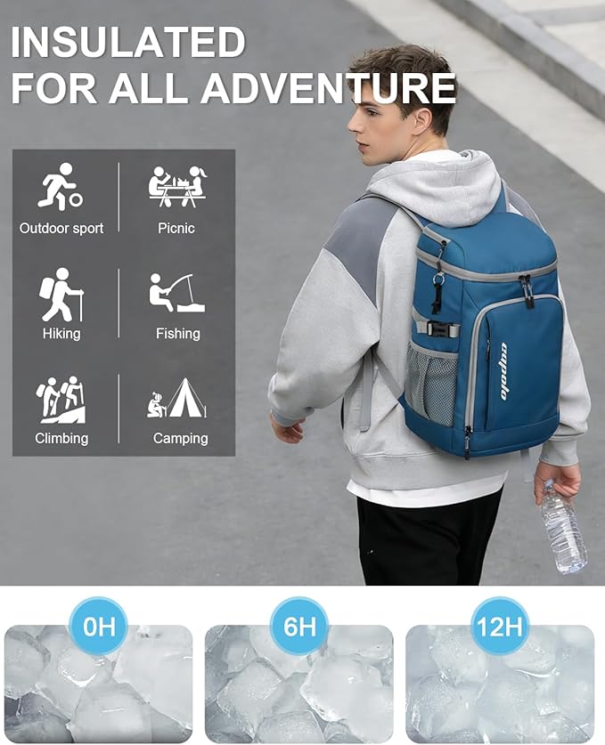Capolo Cooler Backpack Insulated Waterproof for Women Men,36/45 Cans Lunch Backpack Coolers Leak Proof Soft Cooler Bag Ice Chest for Camping Beach