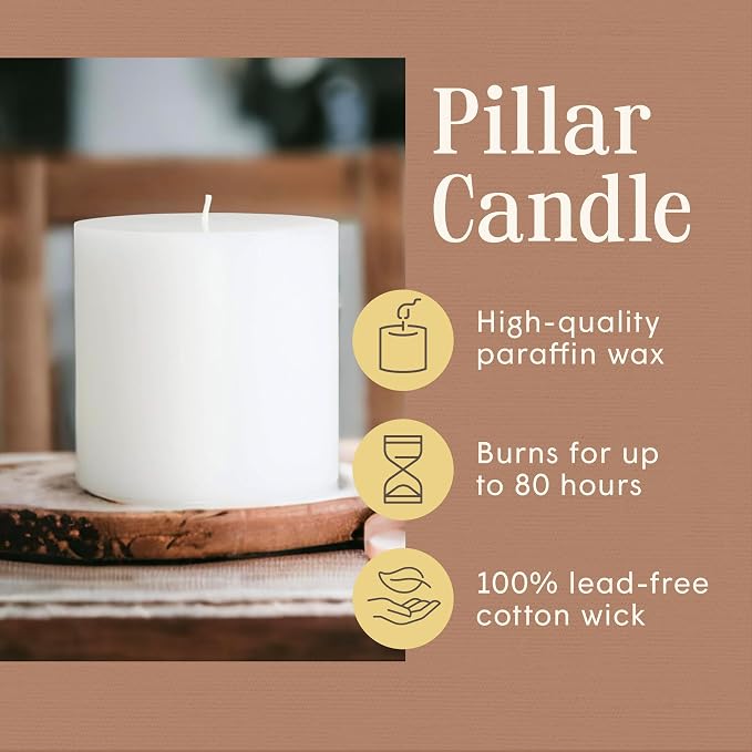 Mister Candle Citronella Candle, Ideal for Indoor & Outdoor Use, 4x4 Tall Pillar Candle, Hand Poured, Premium Wax & Dripless, 80 Hour Burn Time