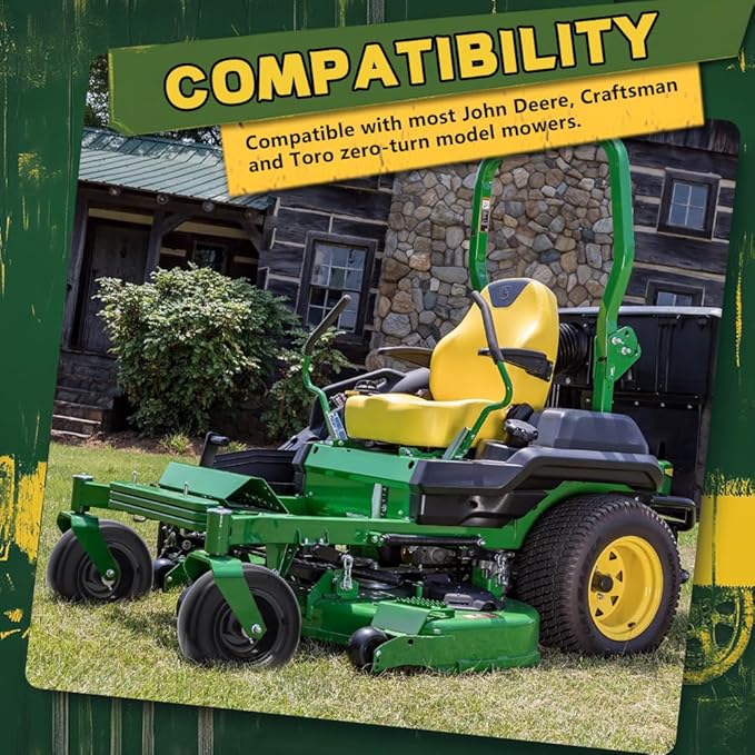 11x4.00-5 Flat Free Tire and Wheel (2 Pack),Universal 11x4-5 Solid Smooth Tractor Turf Tire with Rim, 3.4" Centered Hub and 3/4" & 5/8" Bushing, For Zero Turn Mowers and Riding Lawn Mower